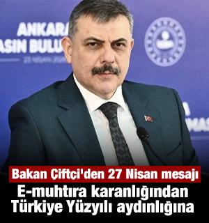 Bakan &Ccedil;ift&ccedil;i'den 27 Nisan mesajı: E-muhtıra karanlığından T&uuml;rkiye Y&uuml;zyılı aydınlığına!