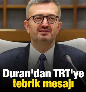 İletişim Başkanı Duran'dan TRT'ye tebrik mesajı