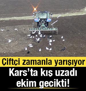 Kars&rsquo;ta soğuk hava tarımı aksattı, &ccedil;ift&ccedil;i ekim i&ccedil;in zamanla yarışıyor
