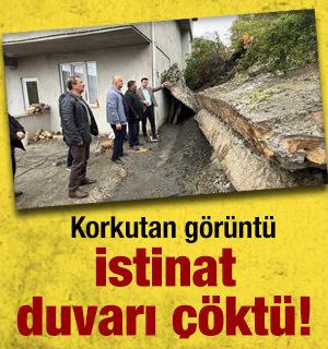 Tokat'ta sağanak nedeniyle istinat duvarı &ccedil;&ouml;kt&uuml;