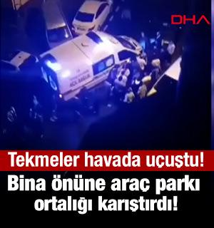 Gaziosmanpaşa'da ara&ccedil; parkı y&uuml;z&uuml;nden kavga &ccedil;ıktı, mahalleli ile s&uuml;r&uuml;c&uuml;ler birbirine girdi