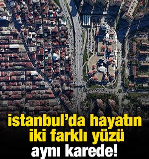 İstanbul&rsquo;da hayatın iki farklı y&uuml;z&uuml; aynı karede! Dikkat &ccedil;eken g&ouml;r&uuml;nt&uuml;
