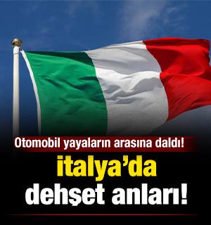 İtalya&rsquo;da dehşet anları: Otomobil yayaların arasına daldı!  &Ccedil;ok sayıda yaralı