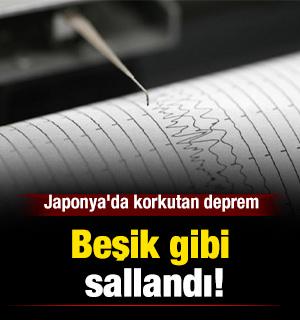 Japonya'da korkutan deprem... Beşik gibi sallandı!