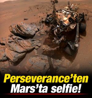 Perseverance keşif aracından Mars'ta selfie