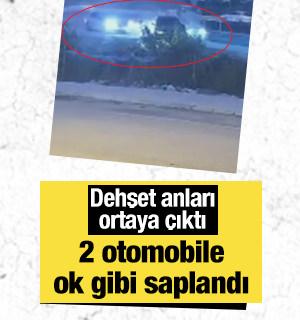 Hatay'da dehşet anları: S&uuml;ratli ara&ccedil; ışıkta bekleyenlere ok gibi saplandı