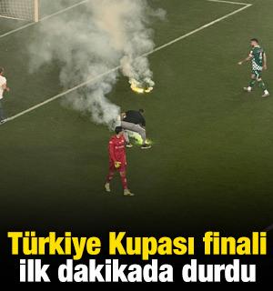 T&uuml;rkiye Kupası finali ilk dakikada durdu