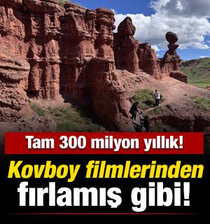 Kovboy filmlerinden fırlamış gibi! Erzurum&rsquo;un doğa harikasında bayram yoğunluğu