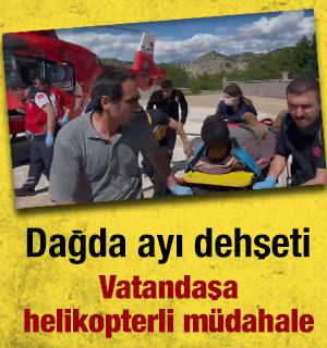 Tunceli'de ayı saldırısına uğrayan vatandaş helikopterle kurtarıldı