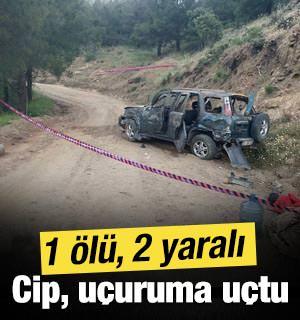 Aydın'da &ouml;l&uuml;m virajı! Cip, u&ccedil;uruma u&ccedil;tu: 1 &ouml;l&uuml;, 2 yaralı