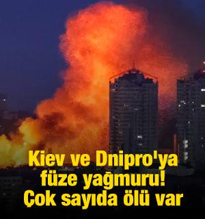 Kiev ve Dnipro'ya f&uuml;ze yağmuru! &Ccedil;ok sayıda &ouml;l&uuml; var