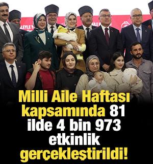 Milli Aile Haftası kapsamında 81 ilde 4 bin 973 etkinlik ger&ccedil;ekleştirildi
