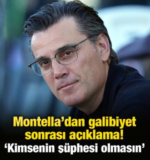 Montella'dan galibiyet sonrası a&ccedil;ıklama! 'Kimsenin ş&uuml;phesi olmasın'