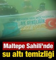 Maltepe Sahili&rsquo;nde su altı temizliği