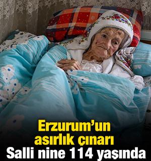 Erzurum'un asırlık &ccedil;ınarı Salli nine 114 yaşında