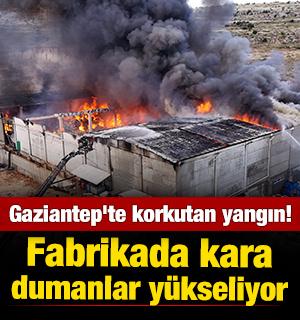 Gaziantep'te korkutan yangın! Fabrikada kara dumanlar y&uuml;kseliyor 