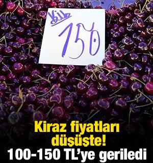 Kiraz fiyatları d&uuml;ş&uuml;şte! 100-150 TL'ye geriledi