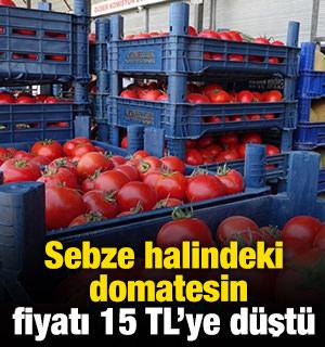 Sebze halindeki domatesin fiyatı 15 TL'ye d&uuml;şt&uuml;
