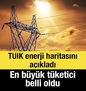 T&Uuml;İK enerji haritasını a&ccedil;ıkladı: En b&uuml;y&uuml;k t&uuml;ketici belli oldu