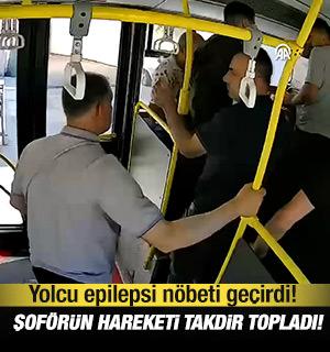  Malatya'da epilepsi n&ouml;beti ge&ccedil;iren yolcuyu otob&uuml;s şof&ouml;r&uuml; kurtardı