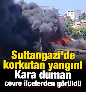 Sultangazi'de korkutan yangın! Kara duman &ccedil;evre il&ccedil;elerden g&ouml;r&uuml;ld&uuml; 