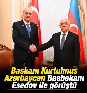 TBMM Başkanı Kurtulmuş, Azerbaycan Başbakanı Esedov ile g&ouml;r&uuml;şt&uuml;