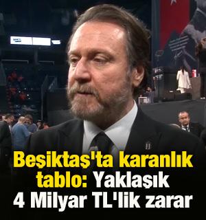 Beşiktaş'ta mali tablo a&ccedil;ıklandı: Yaklaşık 4 Milyar TL'lik zarar