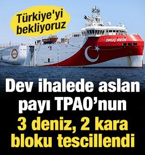 Dev ihalede aslan payı TPAO&rsquo;nun: 3 deniz, 2 kara bloku tescillendi: T&uuml;rkiye'yi bekliyoruz