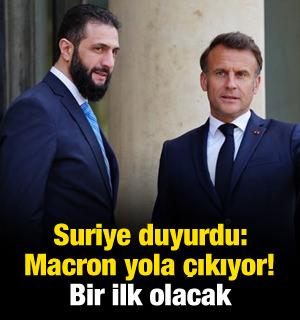 Macron heyetiyle birlikte Suriye'ye gidiyor
