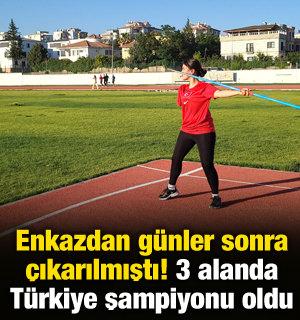 Depremde enkazdan g&uuml;nler sonra &ccedil;ıkarılmıştı! 3 dalda T&uuml;rkiye şampiyonu oldu