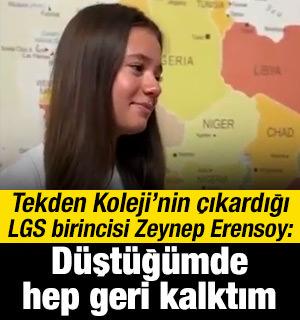 LGS birincisi Zeynep Erensoy, başarısının sırrını anlattı: D&uuml;şt&uuml;ğ&uuml;n&uuml;zde pes etmeyin