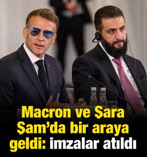 Macron ve Şara Şam'da bir araya geldi: İmzalar atıldı