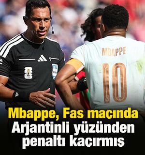Mbappe, Fas ma&ccedil;ında Arjantinli y&uuml;z&uuml;nden penaltı ka&ccedil;ırmış