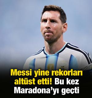Messi yine rekorları alt&uuml;st etti! Bu kez Maradona'yı ge&ccedil;ti