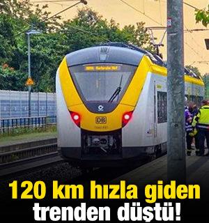 Bilet kontrol&uuml; korkun&ccedil; bitti! 120 km hızla giden trenden d&uuml;şt&uuml;