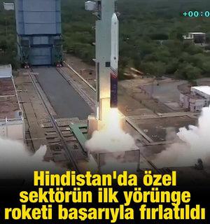 Hindistan'da &ouml;zel sekt&ouml;r tarafından geliştirilen ilk y&ouml;r&uuml;nge roketi başarıyla fırlatıldı