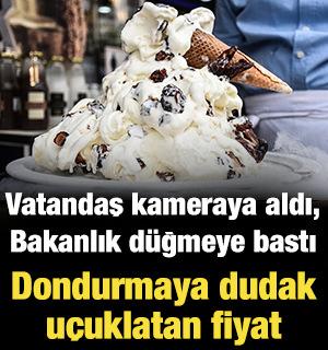 Vatandaş kameraya aldı, Bakanlık d&uuml;ğmeye bastı: Dondurma i&ccedil;in dudak u&ccedil;uklatan fiyat
