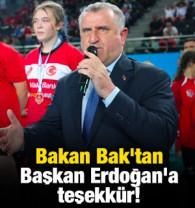 Bakan Bak'tan Başkan Erdoğan'a teşekk&uuml;r!