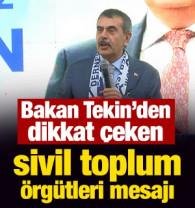 Bakan Tekin'den dikkat &ccedil;eken sivil toplum &ouml;rg&uuml;tleri mesajı