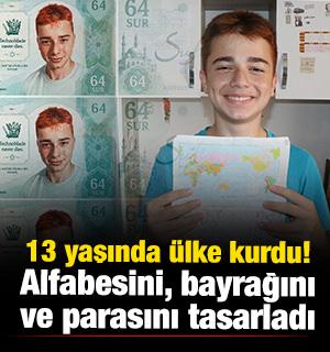 13 yaşında kendi &uuml;lkesini kurdu! Alfabesini, bayrağını ve parasını tasarladı