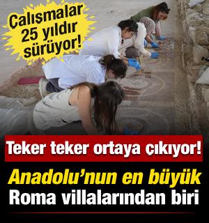 Anadolu&rsquo;nun en b&uuml;y&uuml;k Roma villalarından biri! Mozaikler tek tek ortaya &ccedil;ıkartılıyor