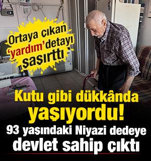 Kutu gibi d&uuml;kk&acirc;nda yaşıyordu! 93 yaşındaki Niyazi dedeye devlet sahip &ccedil;ıktı 