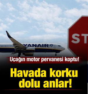 Havada korku dolu anlar: U&ccedil;ağın motor pervanesi koptu!