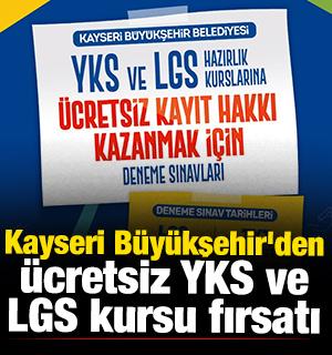 Kayseri B&uuml;y&uuml;kşehir'den &uuml;cretsiz YKS ve LGS kursu fırsatı 