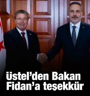 KKTC Başbakanı &Uuml;stel&rsquo;den Bakan Fidan&rsquo;a teşekk&uuml;r