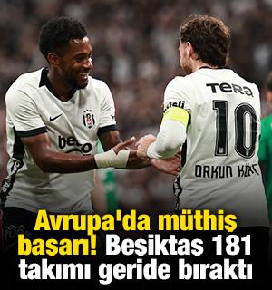 Avrupa'da m&uuml;thiş başarı! Beşiktaş 181 takımı geride bıraktı