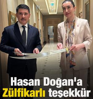 Esma Ersin'den Hasan Doğan'a Z&uuml;lfikarlı teşekk&uuml;r