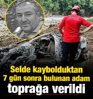 Giresun'da selde kaybolduktan 7 g&uuml;n sonra bulunan adam son yolculuğuna uğurlandı 