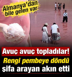 Kışın buz mavisi, yazın pembe renkte! Şifa arayan Tuz G&ouml;l&uuml;&rsquo;ne akın etti