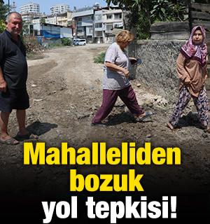 Mahalleliden bozuk yol tepkisi!